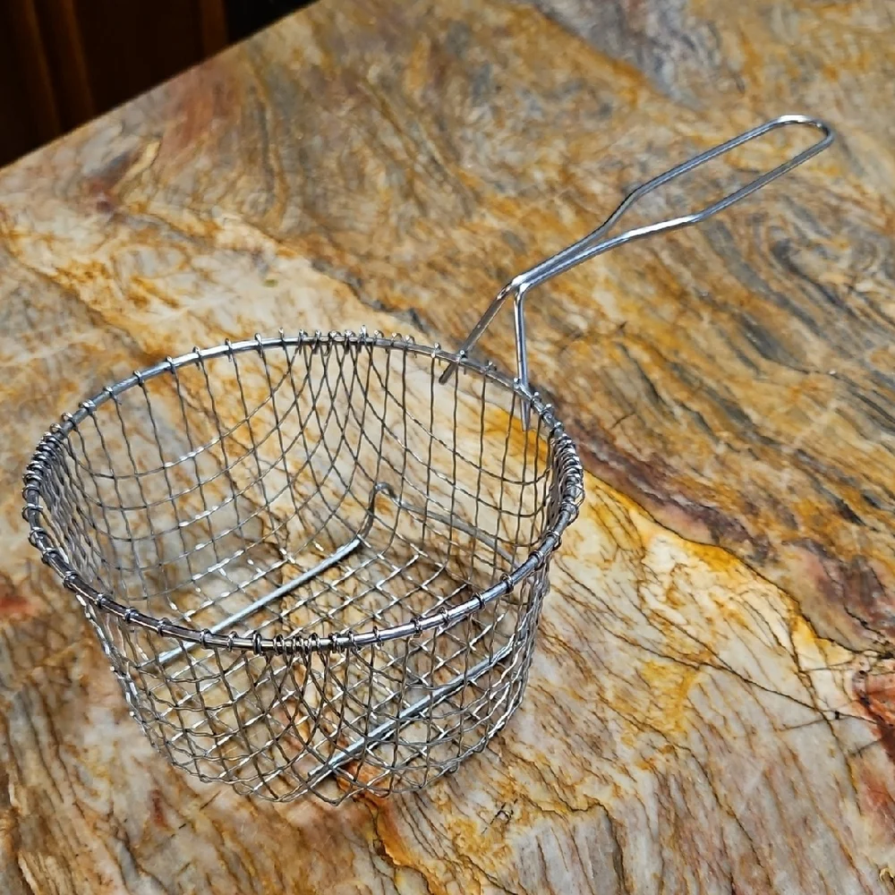 Silver Wire Mesh Fry Basket